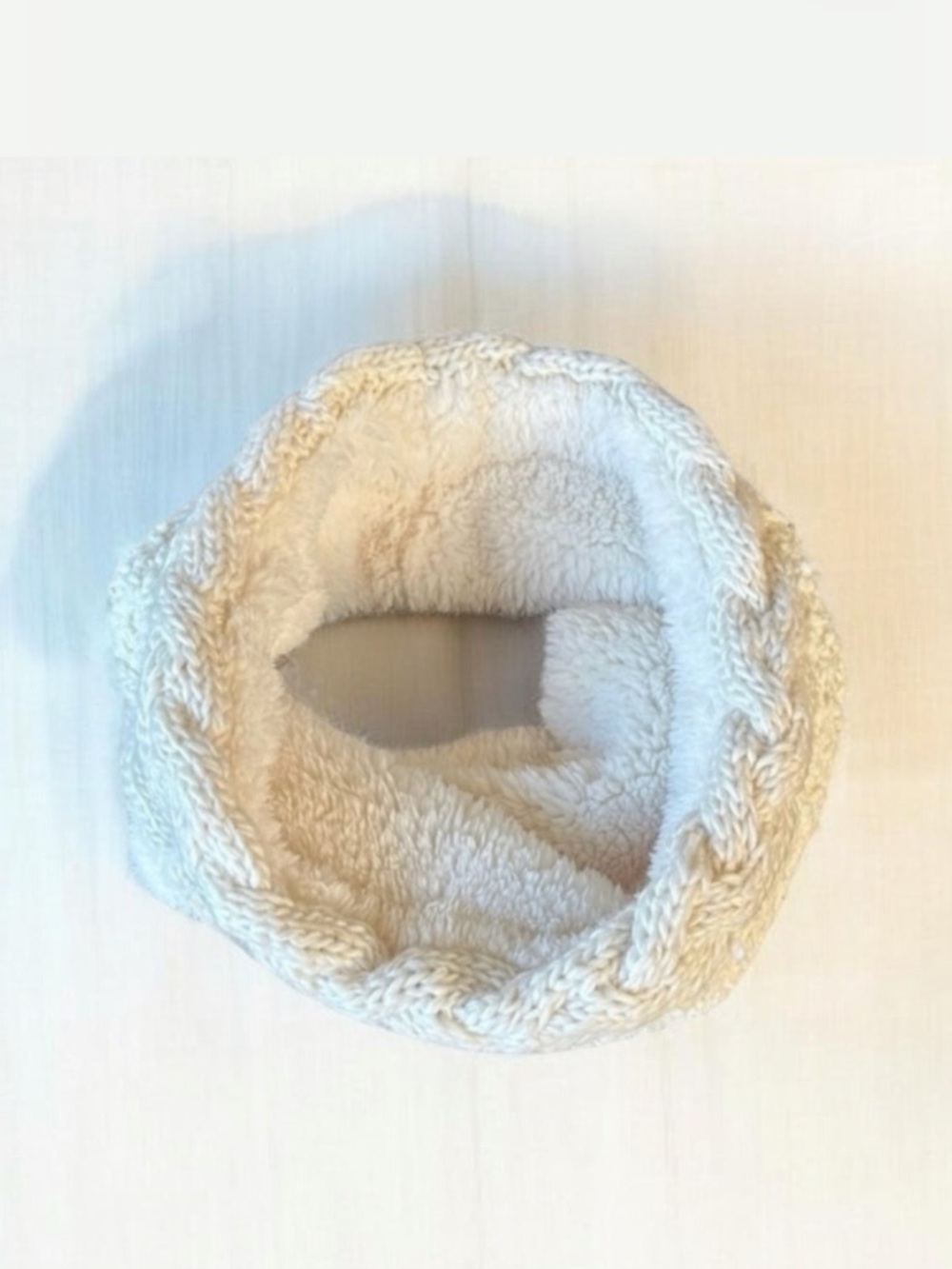 Sonoma•Cable Knit Infinity Scarf•Faux Fur Lining